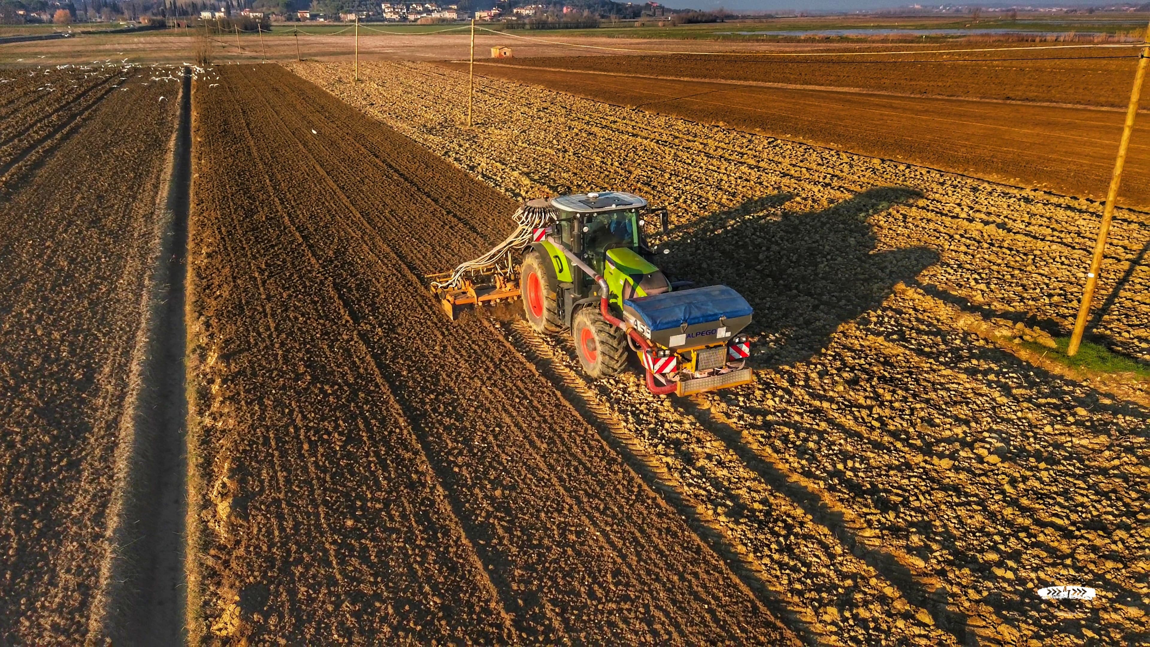 Semina di precisione vista aerea